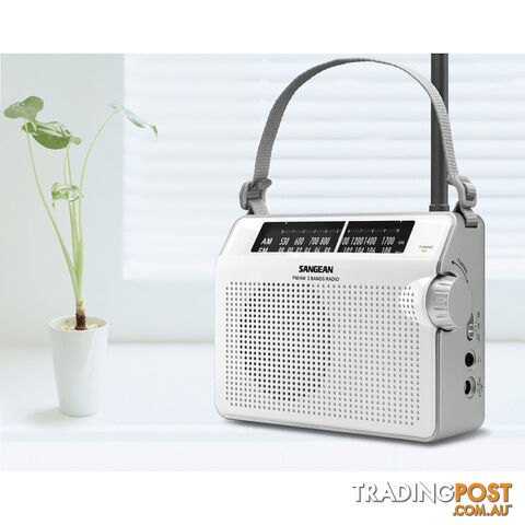 PRD6W COMPACT AM/FM ANALOGUE RADIO WHITE AC/DC PORTABLE SANGEAN - photo 2 of 2