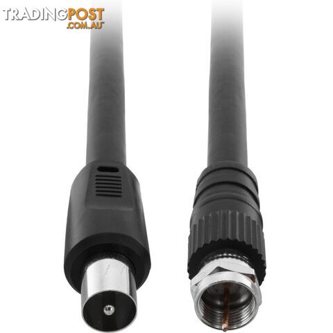 FL59Q-2PF 2M RG59QUAD PAL TO 'F' LEAD PAL TO 'F' FLYLEAD - BLACK - photo 1 of 1
