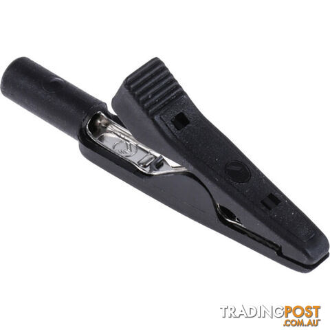 MA1B SMALL HIRSCHMANN CLIP - BLACK ALLIGATOR TEST LEAD ADAPTOR - photo 1 of 4