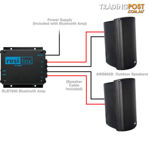 RLBT602 6.5" ACTIVE OUTDOOR SPEAKERS 50W PER CH WITH BLUETOOTH
