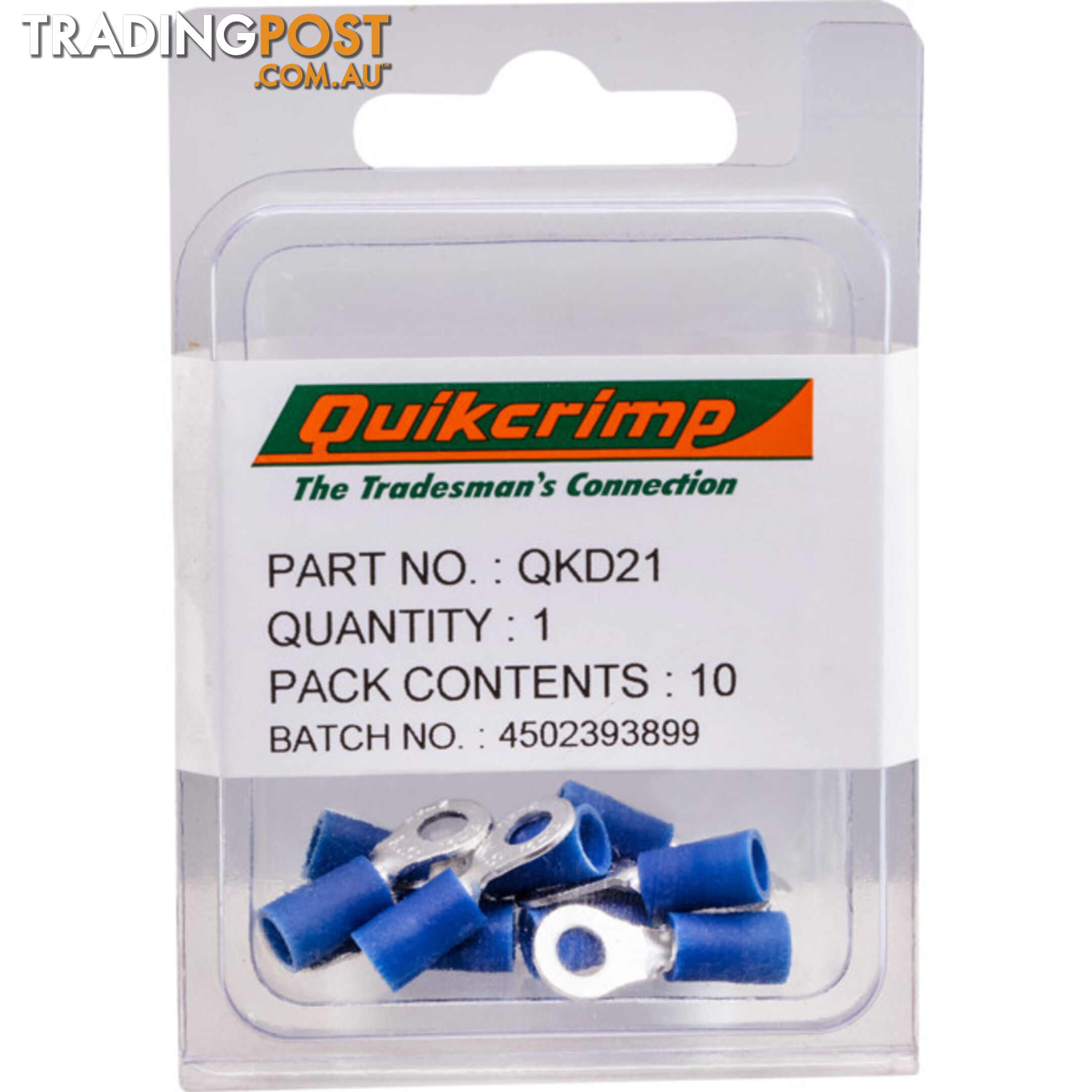 QKD21 RT2-3 / 10PK RING TERMINAL QUICKCRIMP
