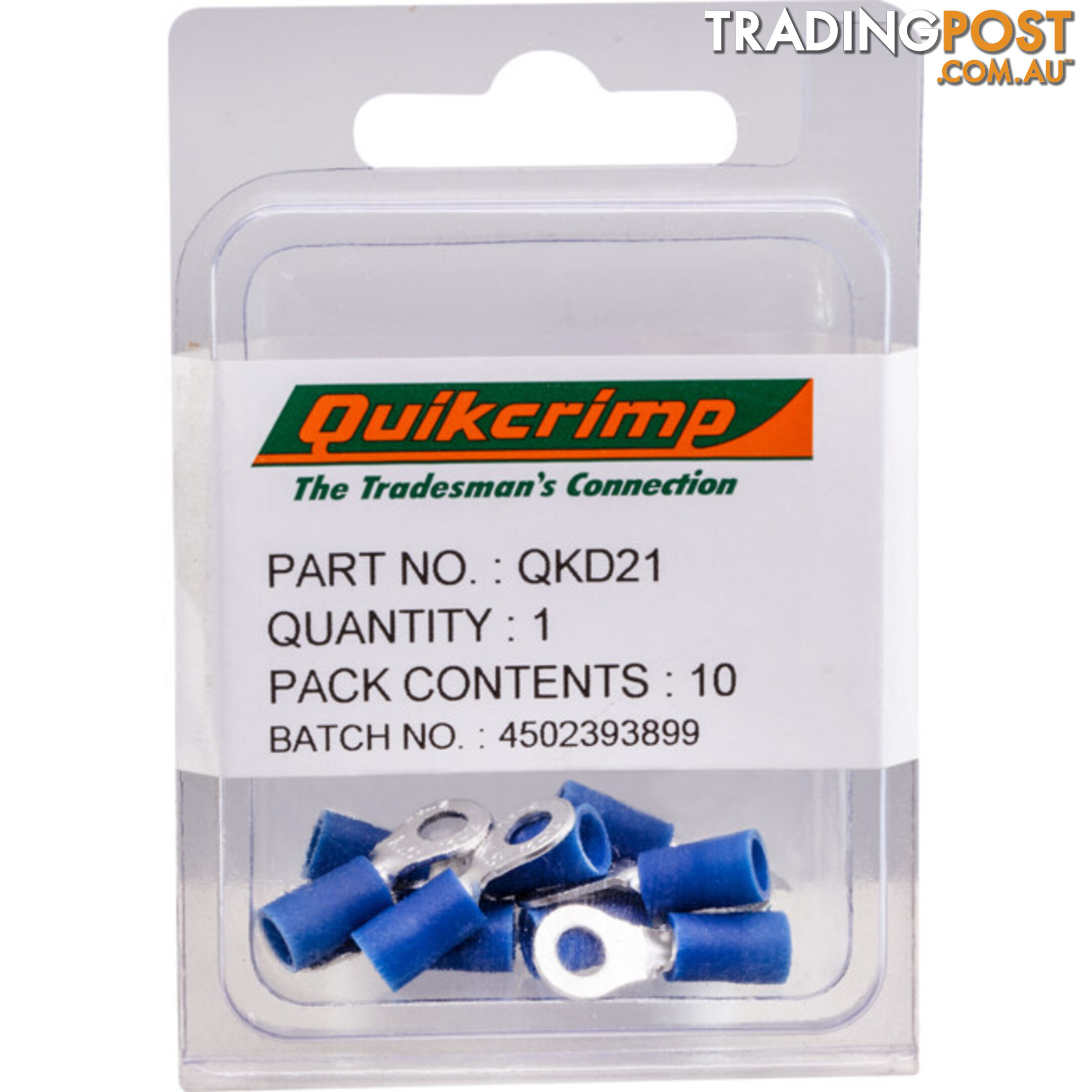 QKD21 RT2-3 / 10PK RING TERMINAL QUICKCRIMP