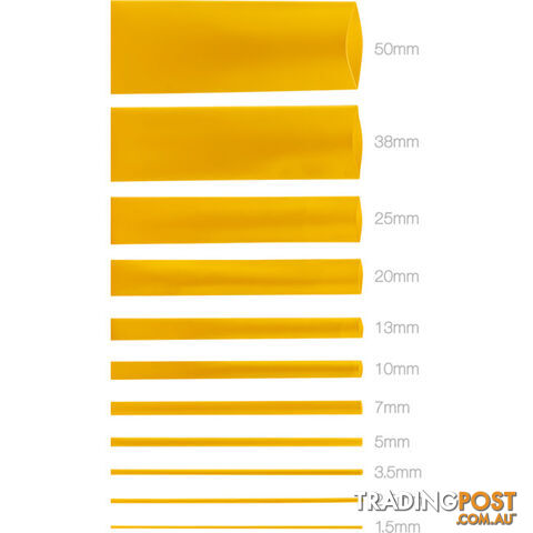 HS3.5YEL 3.5MMX1.2M HEAT SHRINK -YELLOW HSYW135