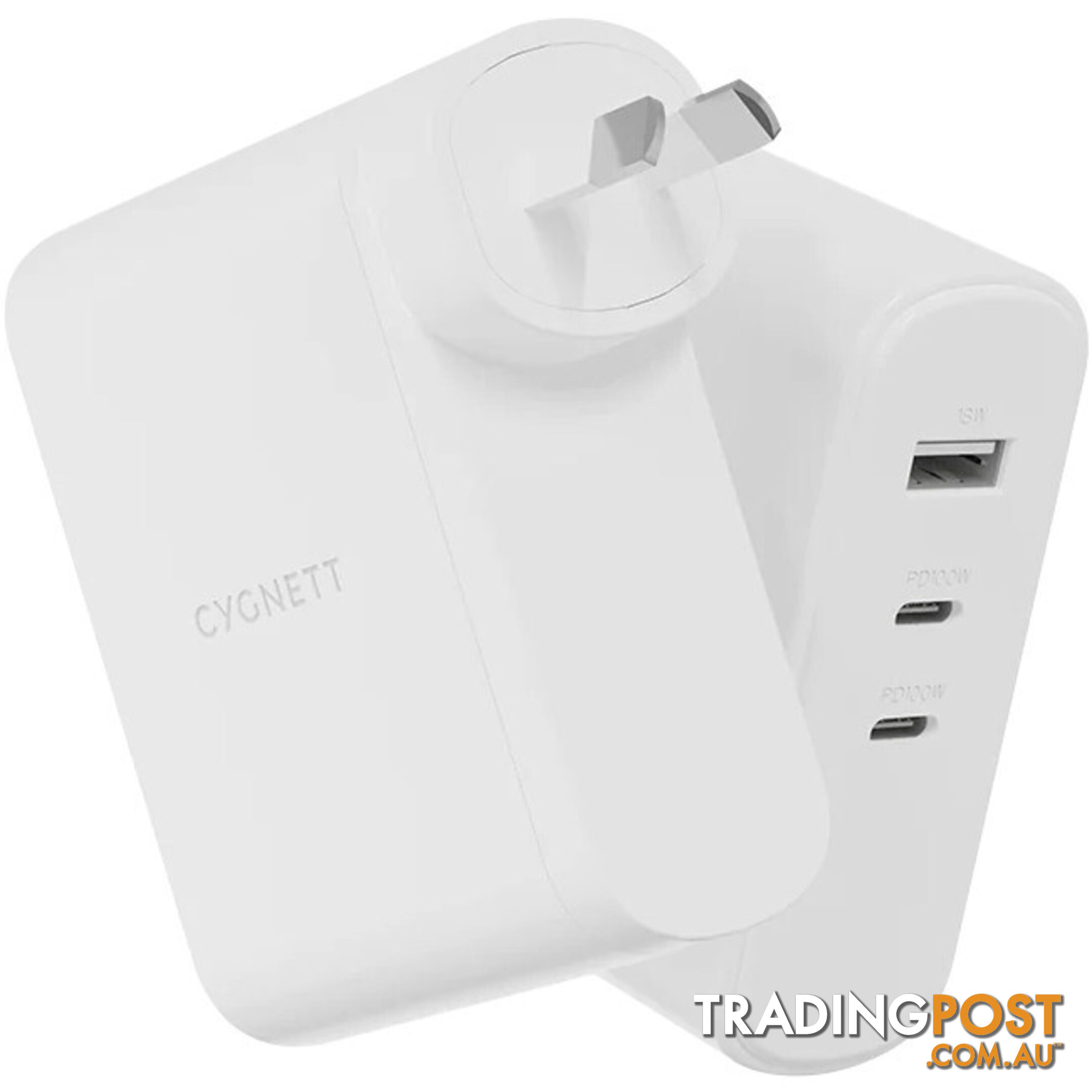 100WUCWC 100W MULTIPORT USB GAN WALL CHARGER WHITE POWERMAXX