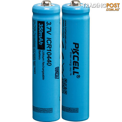 PK10440 3.7V 350MAH 10440 LI-ION BATTERY 2PK RECHARGEABLE PKCELL 2PCS/SHRINK