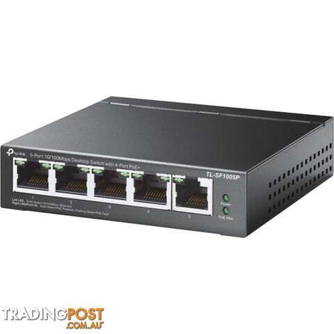 TLSF1005P 5 PORT 10/100 SWITCH 4 X POE+ 58W EXTEND MODE 250M