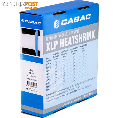 HS2.4BLU-10M 2.4MM X 10M HEAT SHRINK BOX BLUE