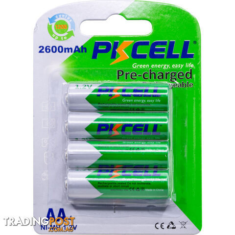 PK4PAA26 2600MAH NIMH AA BATTERIES 4 PK READY TO USE LSD PKCELL
