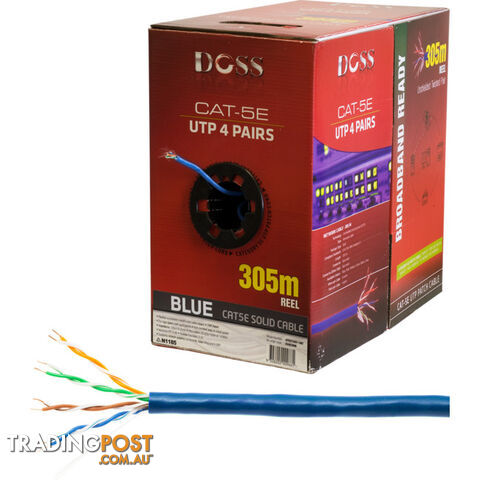 C5RBLU 305M CAT5E SOLID CABLE BLUE SOLD AS 305M ROLL