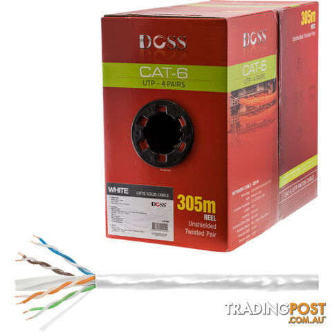 C6RWHT 305M CAT6 SOLID CABLE WHITE SOLD AS ROLL ONLY - photo 1 of 1