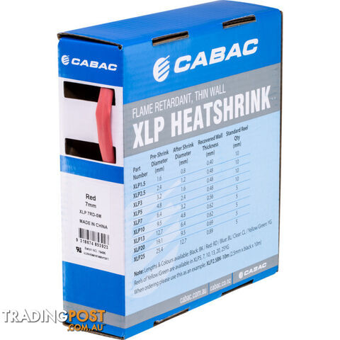 HS6.4RED-5M 6.4MM X 5M HEAT SHRINK BOX RED