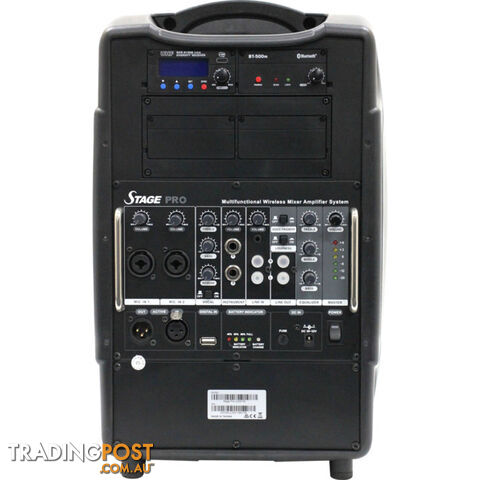 CHSTPROB-5A STAGE PRO 200W 8" 2WAY PORT PA 1 X BELTPACK MIC-BLUETOOTH-USB - photo 4 of 5