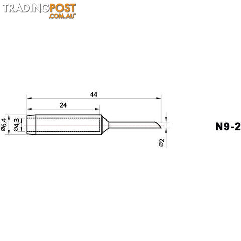 N92 2.0MM BEVEL TIP ZD8916 ZD418 REPLACEMENT SOLDERING TIP - photo 2 of 2