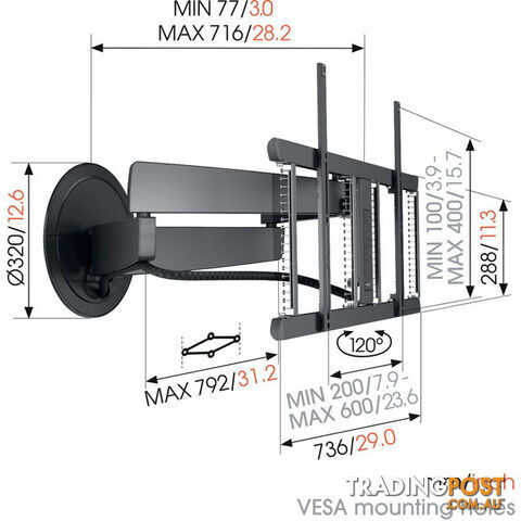 TVM7675 SIGNATURE SERIES 40"-77" 35KG MOTORISED WALL MOUNT MOTION MOUNT APP -3D LEVELLING