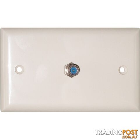 PR3886 SINGLE 'F' SOCKET WALL PLATE FOXTEL BRANDED AND APPROVED