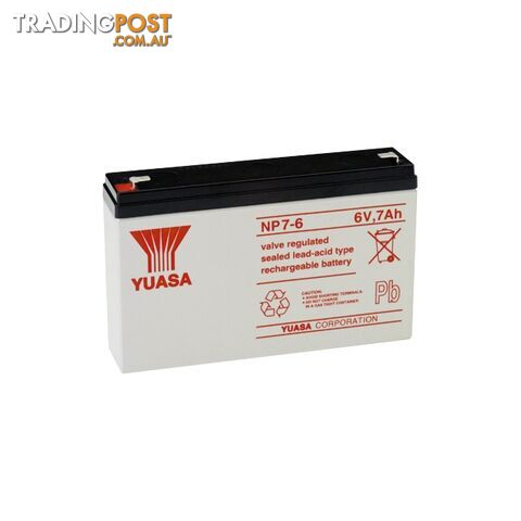 NP7-6 6V 7AMP YUASA SLA BATTERY SEALED LEAD ACID - NP SERIES