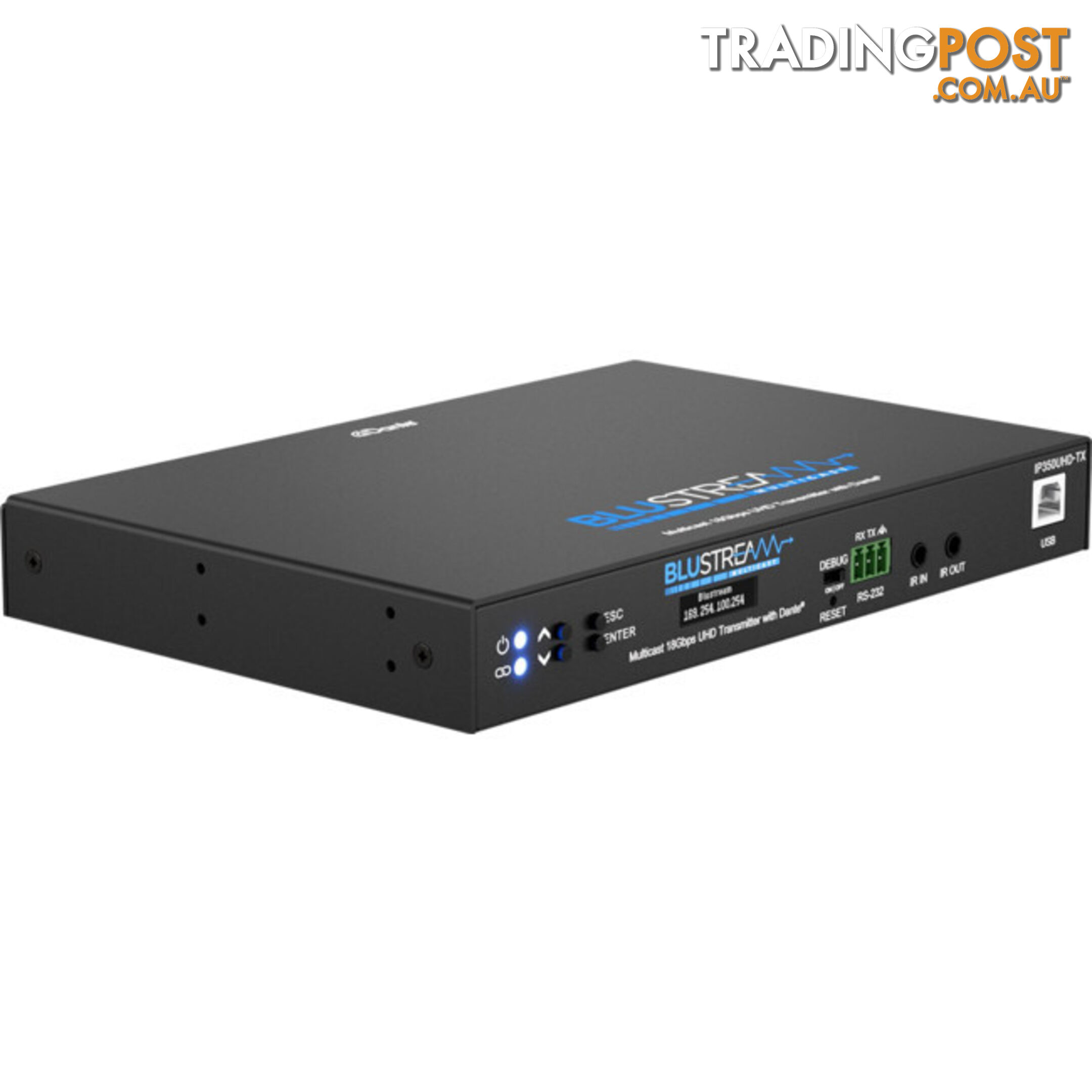 IP350UHDTX IP MULTICAST UHD 18GBPS VIDEO TRANSMITTER OVER 1GB 2CH DANTE AUDIO-IR, RS-232 & USB / KVM, POE- HDCP2.2