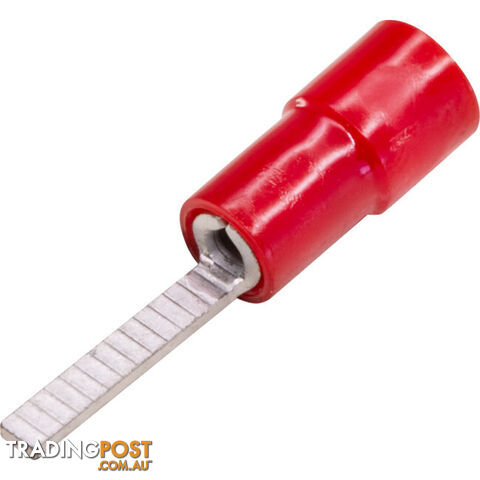 FB1.25-2-100 FLAT BLADE CONNECTOR RED 100PK WIRE RANGE 0.5 - 1MM SQUARED