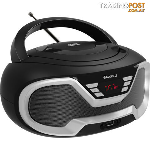 CD200BLK PORTABLE BLUETOOH CD PLAYER OAKCASTLE BOOMBOX BLACK