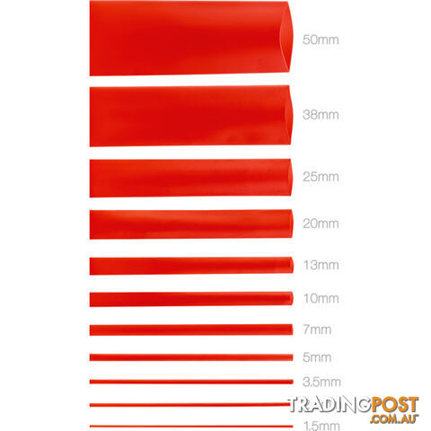 HS25RED 25MMX1.2M HEAT SHRINK - RED HSRD135