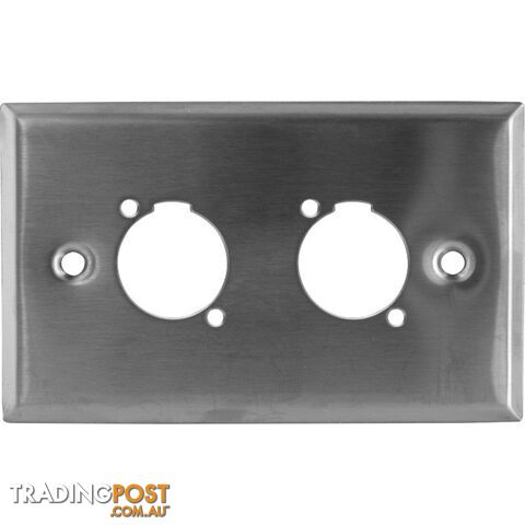 PD5192 TWIN XLR S/S WALL PLATE STAINLESS STEEL