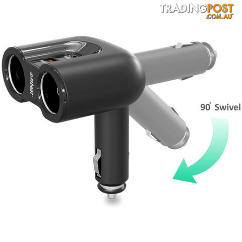 MBCHGRC28 DUAL PORT USB-C CAR CHARGER CIG SPLITTER PD QC - photo 3 of 4