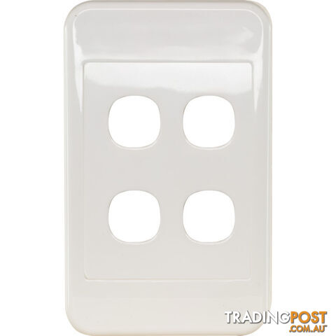 PK4594 4 GANG WALL PLATE WHITE CLIPSAL 2000 SERIES