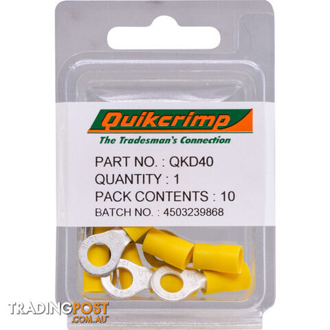 QKD40 RT6-7 / 10PK RING TERMINAL QUIKCRIMP
