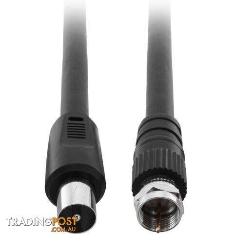FL59Q-1PF 1M RG59QUAD PAL TO 'F' LEAD PAL TO 'F' FLYLEAD - BLACK