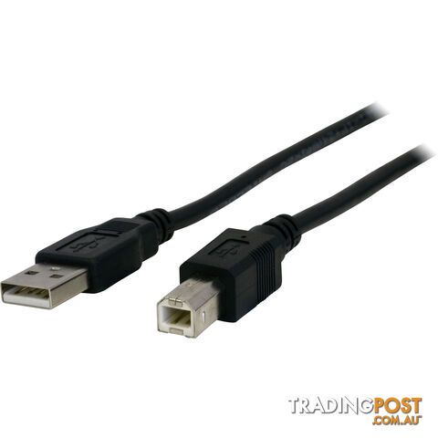 LC7203 5M USB-A PLUG TO USB-B PLUG LEAD USB2.0 - BLACK