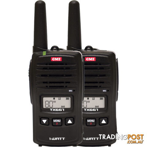 TX667TP 1W UHF CB HANDHELD TWIN PACK GME