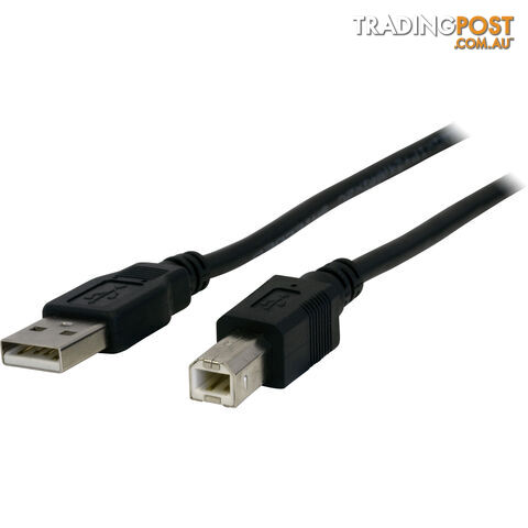 LC7200 2M USB-A PLUG TO USB-B PLUG LEAD USB2.0 - BLACK