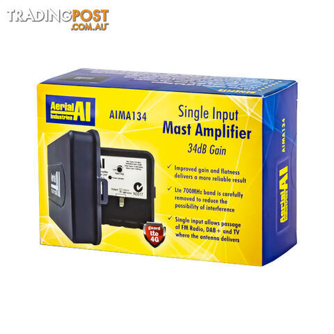 AIMA134PS 34DB VHF/UHF MASTHEAD AMP SINGLE INPUT - photo 4 of 4