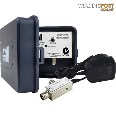 AIMA134PS 34DB VHF/UHF MASTHEAD AMP SINGLE INPUT