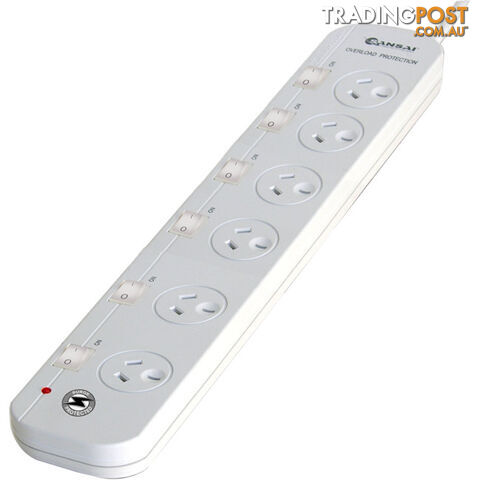 PAD661SW 6 WAY SWITCHED SURGE PROTECTOR INDIVIDUALLY SWITCHED