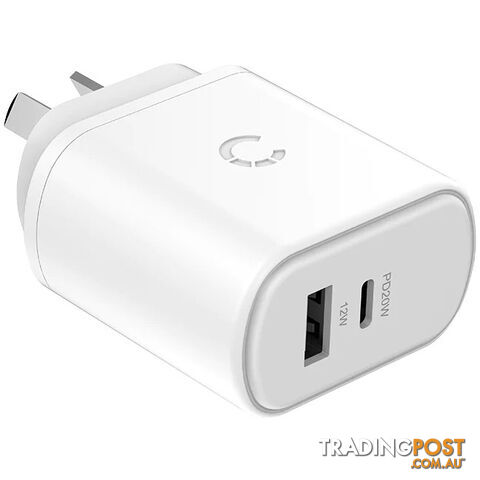 32WUCWC 32W USB-C PD DUAL PORT WALL CHARGER - WHITE
