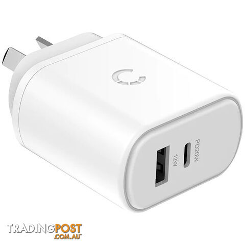 32WUCWC 32W USB-C PD DUAL PORT WALL CHARGER - WHITE