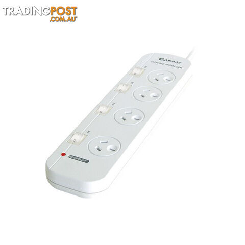 PAD054SW 4 WAY POWER BOARD WIDE SPACING INDIVIDUALLY SWITCHED
