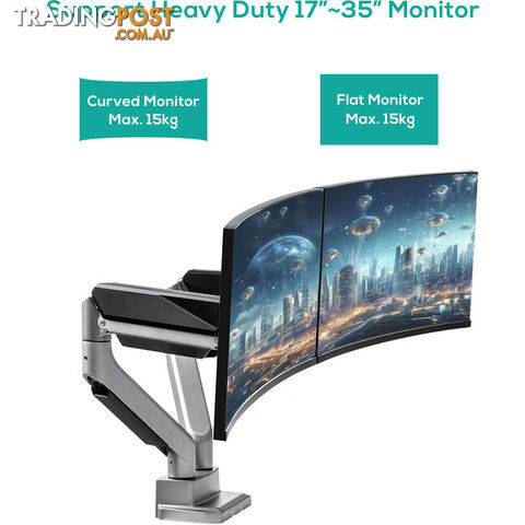 DGS01Y HEAVY DUTY GAS SPRING DUAL MONITOR ARM ACTIVIVA - photo 2 of 8