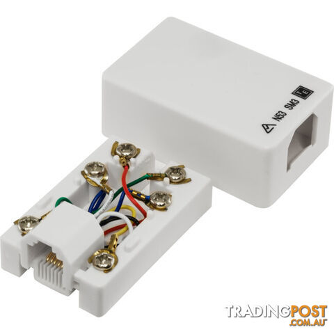 SM366/WHT MINI 6P6C SURFACE MOUNT SOCKET RJ12 SCREW TYPE ARCHITRAVE - photo 2 of 4