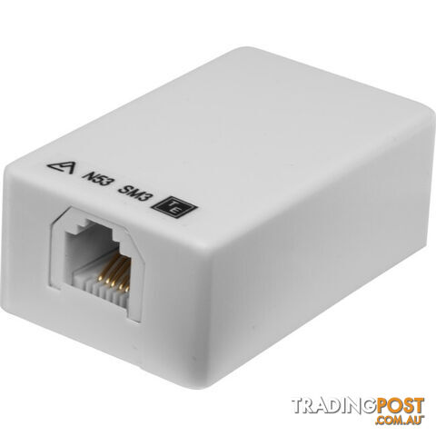 SM366/WHT MINI 6P6C SURFACE MOUNT SOCKET RJ12 SCREW TYPE ARCHITRAVE