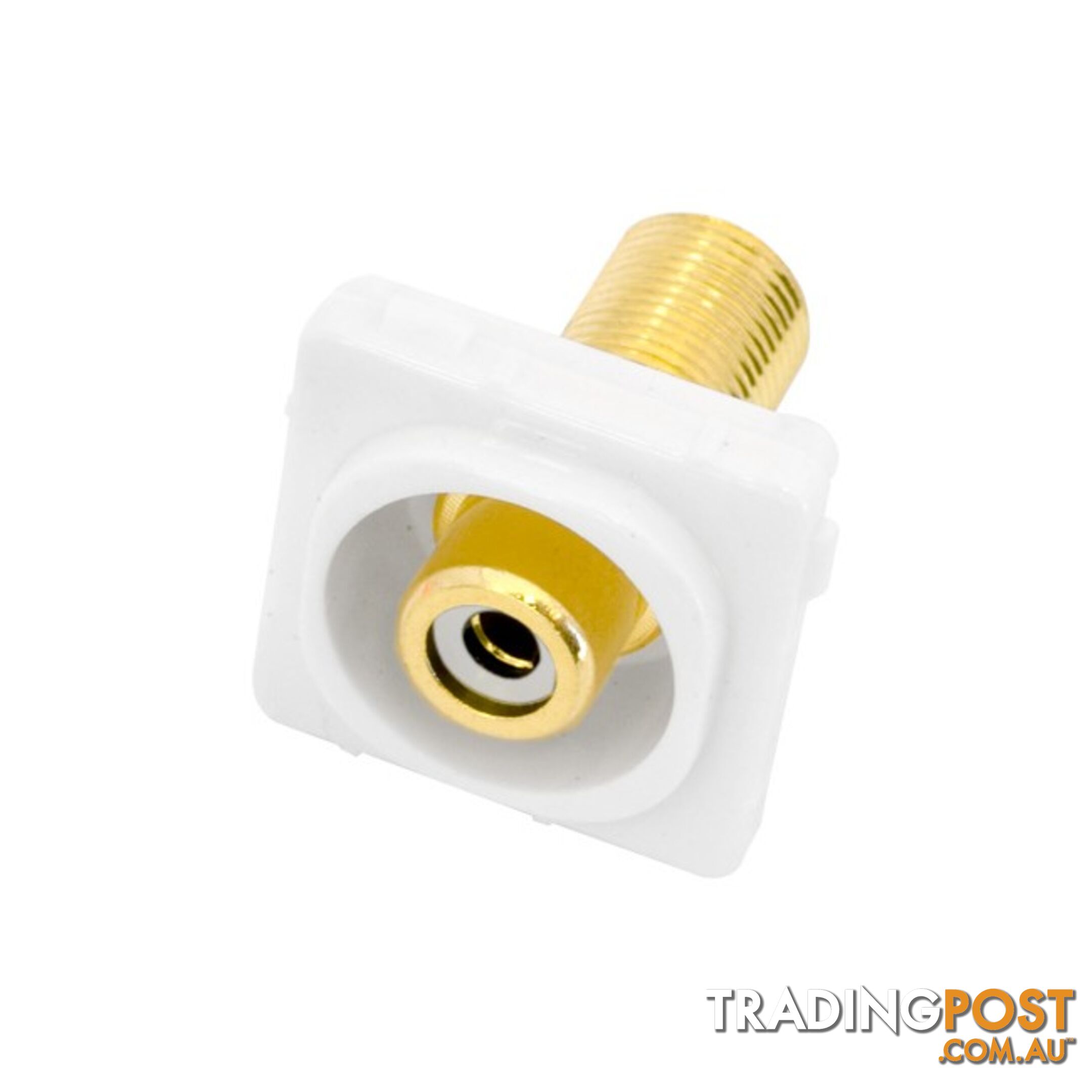 PK4652 WHITE RCA SOCKET TO 'F' SOCKET INSERT TO SUIT CLIPSAL GOLD