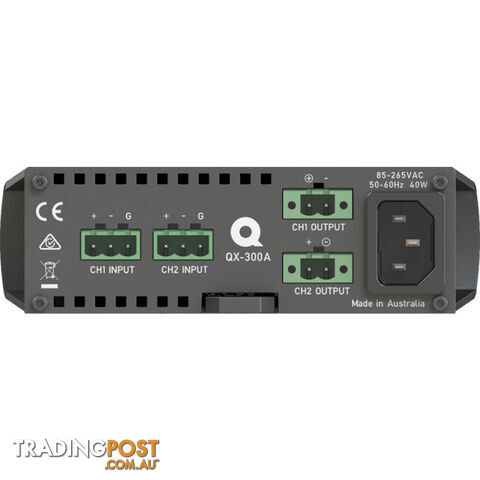 QX300A 2X 150W 1RU -1/3 SPACE COMMERCIAL POWER AMPLIFIER AUTO LOAD SENSING: 4-16 OHM, 70V-100V LNE - photo 4 of 11