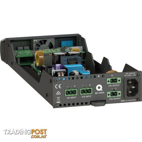 QX300A 2X 150W 1RU -1/3 SPACE COMMERCIAL POWER AMPLIFIER AUTO LOAD SENSING: 4-16 OHM, 70V-100V LNE - photo 5 of 11