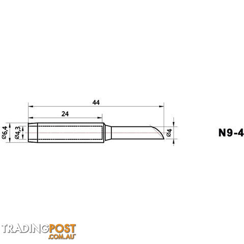 N94 4.0MM BEVEL TIP ZD8916 ZD418 REPLACEMENT SOLDERING TIP - photo 2 of 2