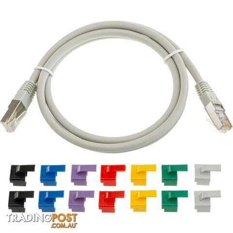 PC6A1.2/GRY GREY CAT6A PATCH SHIELDED 1.2M MULTI COLOURED CLIPS