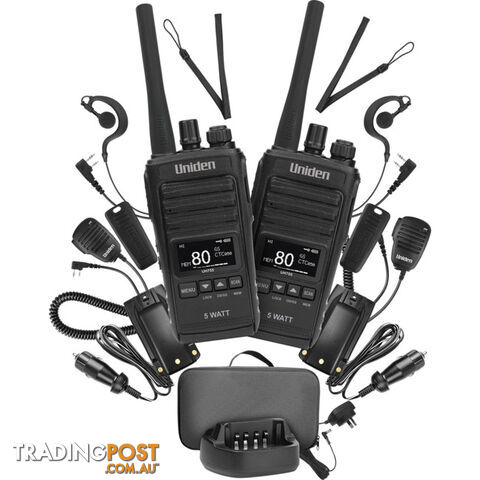 UH755-2DLX 5W UHF DELUX HANDHELD TWIN PK UNIDEN