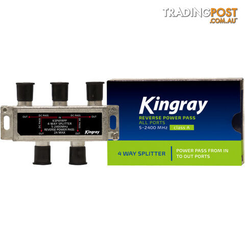 KSP4FRPP 4 WAY 5-2400 MHZ SPLITTER REVERSE POWER PASS ALL PORTS