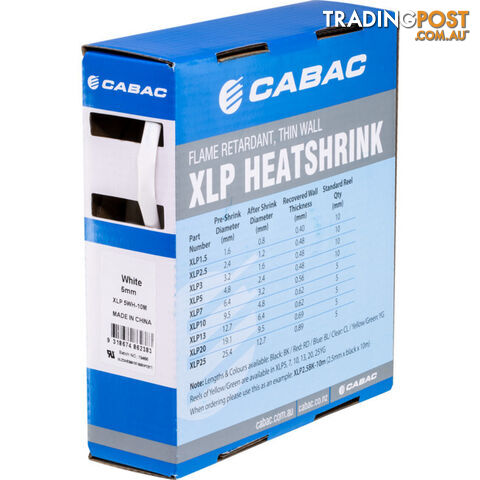 HS4.8WHT-10M 4.8MM X 10M HEAT SHRINK BOX WHITE
