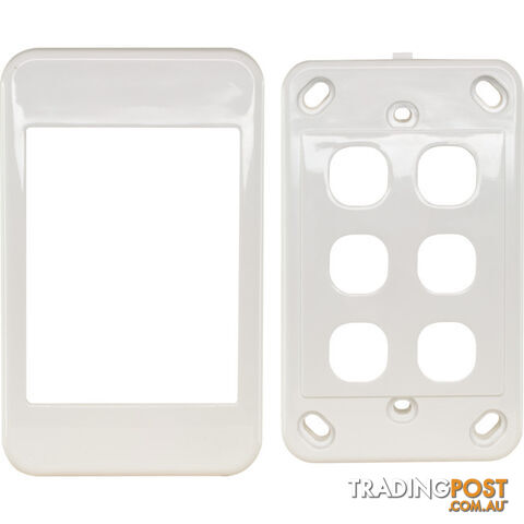 PK4596 6 GANG WALL PLATE WHITE CLIPSAL 2000 SERIES - photo 2 of 2